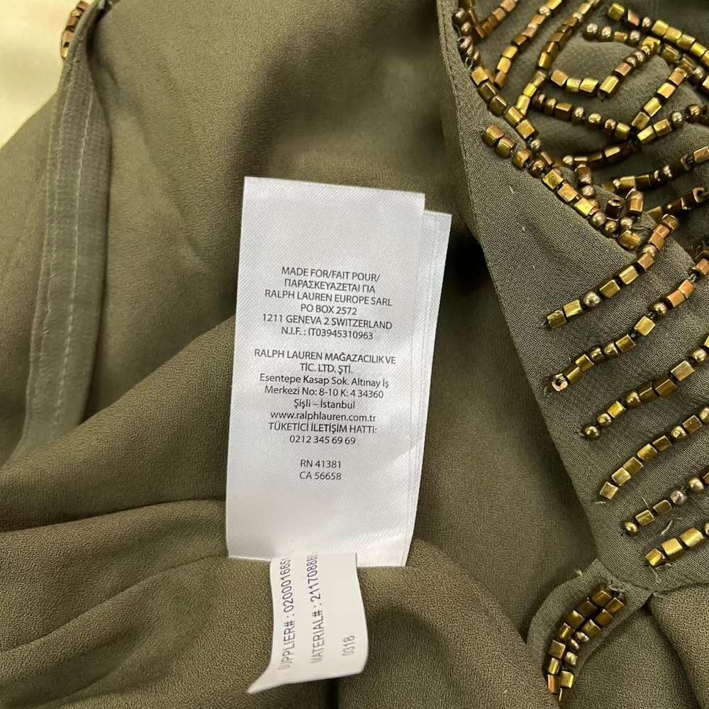 $298 NWT Polo by Ralph Lauren DAMAGE dress top - Picture 5 of 10